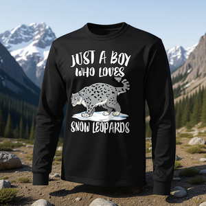 Juste un garçon qui aime les léopards des neiges T-shirt à manches longues - Product Image 3