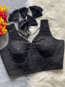 Heavy Beautiful Bollywood Design Fox Georgette con blusa de trabajo de secuencia - Product Image 4