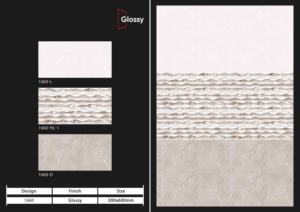 Carreaux muraux en céramique 300x600mm pour salle de bain et cuisine, finition brillante ou mate, texture effet sucre, design mural intérieur luxueux. - Product Image 2