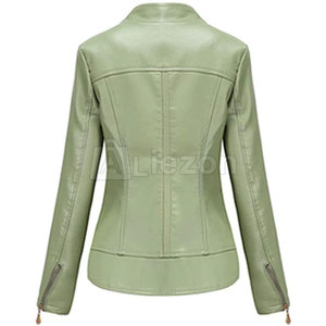Diseño personalizado chaqueta de cuero de las mujeres de color sólido chaqueta de cuero de las mujeres Streetwear chaqueta de cuero de las mujeres - Product Image 1