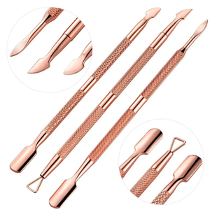 Limas de Arte de uñas con hoja curva de 3 estilos, empujador de cutículas de acero inoxidable y removedor de esmalte, herramientas de cuidado de manicura para dedos - Product Image 1