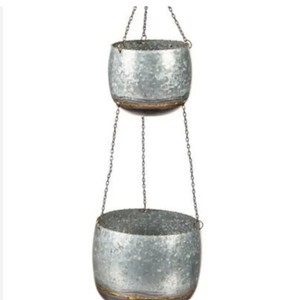 Low Price Premium Quality Galvanized Round Bucket <b>Planter</b> for Garden and <b>Indoor</b> Use Metal Galvanized <b>Hanging</b> <b>Planter</b> - Product Image 3