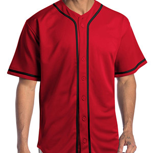 Camiseta de béisbol de alta calidad con estampado personalizado de transferencia de calor transpirable de secado rápido 100% poliéster para hombre cuello en V de béisbol - Product Image 1