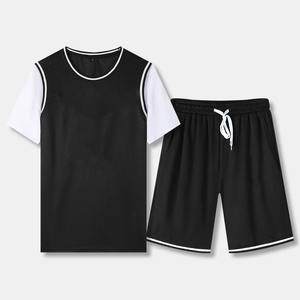 Uniforme de Baloncesto para Hombre, Conjunto Deportivo de Secado Rápido de Seda de Hielo, Camiseta y Pantalones Cortos de Color Sólido, Versión Pública, Talla Grande - Product Image 4