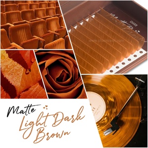 Charmlash Plateaux de cils en gros, cils individuels marron foncé, extensions de cils individuelles, marron mat, OEM ODM - Product Image 6