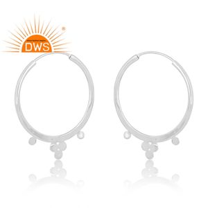 Meilleure vente de boucles d'oreilles rondes en argent sterling fin bijoux personnalisés pour femmes cadeau pour elle - Product Image 3