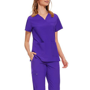 Logotipo personalizado Impresión Hospital Enfermería Hospital Personalizado Moda uniformes conjuntos, cuello alto, manga corta - Product Image 5