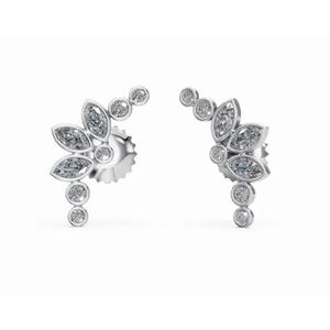 Boucles d'oreilles de créateur en or 9KT de qualité supérieure, avec diamants éternels en forme d'arc, taille ronde et marquise, bijoux de laboratoire cultivés, fournisseur en gros B2B - Product Image 5