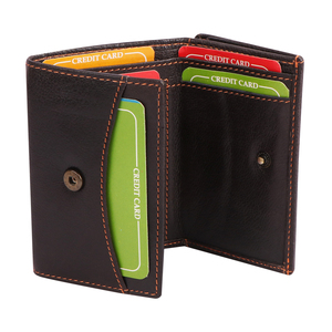 Men's Luxury Ultra-Strong Stitching Slim Vintage Genuine Leather PC Material <b>Wallet</b> Short Long <b>Zipper</b> Closure RFID Blocking - Product Image 6