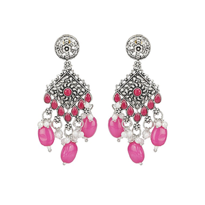 Pendientes de Fiesta Oxidados Color Granate - Product Image 3
