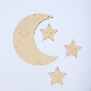 Ooden-Luna de madera montada en la pared, decoración para el hogar, 2023 - Product Image 3