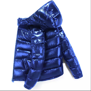 Chaqueta Acolchada Azul Ligera Personalizada para Hombre, de Alta Calidad, Cortavientos, de Invierno, con Cuello Alto, Tela de Lona, Envío DDP - Product Image 2