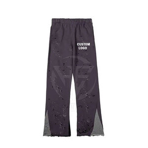 Lightweight Fashion <b>Trousers</b> Soft Fabric <b>Elastic</b> <b>Waistband</b> Loose Leg Finish Easy Movement Everyday Men Flared Sweat Pant - Product Image 2