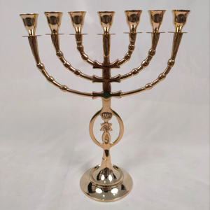 เชิงเทียนฮานุกกะห์หรูหราจากเยรูซาเล็ม เชิงเทียนฮานุกกะห์แบบยิว 7 กิ่ง จากผู้ส่งออกชาวอินเดีย - Product Image 1