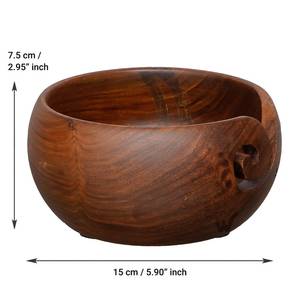 Bol à laine en bois de palissandre indien sculpté à la main 6 x 3 pour le tricot et le crochet Beau bol artisanal antique de 8 pouces de qualité supérieure - Product Image 6