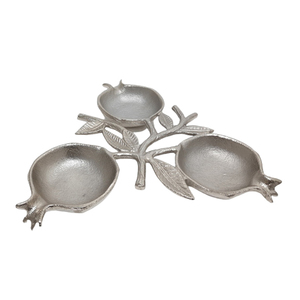 Plat de service en aluminium en forme de grenade couleur argent dernière conception plateau de fruits secs pour vaisselle et décor de Table - Product Image 3