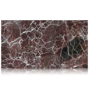 Rosso levano大理石板抛光和玻璃纤维网高品质新产品2024