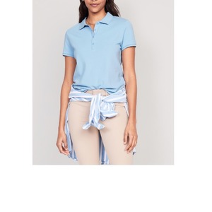 Camiseta de manga corta para mujer, cuello Polo, decoración de botones, Top Color corto de punto de nuevo, camisa Base informal de verano de BD - Product Image 1