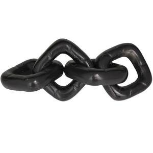 Sculpture en maillon de chaîne en aluminium noir Décoration intérieure moderne Pièce d'accent comprend les dimensions matériau couleur et type d'article - Product Image 2