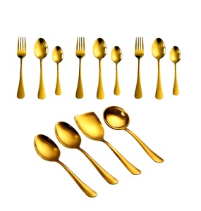 Ensemble de couverts en or de luxe pour mariage en vrac de haute qualité cuillères fourchettes et couteau ensemble de couverts en acier inoxydable pour restaurant hôtel - Product Image 2