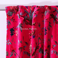 Top Grade Soie Fait Vintage Coton Velours Rideau Drapé Fenêtre Décor Rose Porte Rideau Pour Fenêtre Décor
