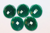 Damier d'onyx vert ovale naturel pierre précieuse à dos plat pierre d'onyx vert taillé en rose pour bijoux disponibles 10x8mm à 20x15mm