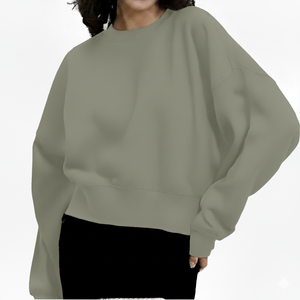 Sweat-shirt en coton 100% pour femmes, grande taille, surdimensionné, tricoté, doublé, imprimé lettres, confortable, coupe ample, manches longues, pull décontracté et douillet - Product Image 3