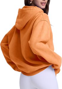 Sudadera con capucha con estampado DTG personalizado para mujer 400GSM Heavyweight 100% algodón Sun Faded Vintage Acid Wash Streetwear Pullover Hoodie - Product Image 4