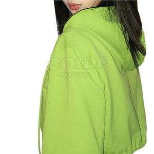 Meilleure qualité coton fait femmes Crop Top Hoodies coupe-vent fabriqué en usine femmes Crop Top Hoodies - Product Image 5