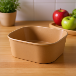 ชามกระดาษคราฟท์ทรงสี่เหลี่ยมขนาด 1400 มล. (46 ออนซ์) เคลือบ PE ทนทานและเป็นมิตรกับสิ่งแวดล้อม - Product Image 3