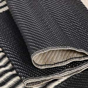 Tapis d'extérieur réversible Netline Home en jute et polypropylène, fabriqué à la machine, noir et beige 1010, lavable pour salon et voyage - Product Image 4