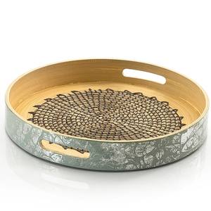 Meilleur choix Design bambou rotin plateaux de rangement ensemble de plateaux de table service naturel conception personnalisée organisateur de plateaux de cuisine - Product Image 2