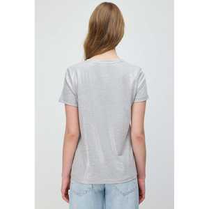 Camiseta Casual de Cuello Redondo con Tela Brillante, 100% Poliéster - Product Image 5