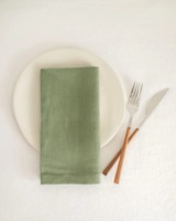 Serviettes de table carrées de luxe en coton 100% faites à la main, lavées à la pierre, vert sauge, style moderne, pour la décoration de mariages (vente en gros)