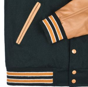 Premium Quality <b>Men's</b> Letterman <b>Bomber</b> <b>Varsity</b> <b>Jacket</b> Genuine Cowhide Leather Waterproof Windproof Breathable Vintage - Product Image 2