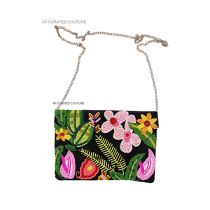 Bolso de mano de noche de boda de Color personalizado para mujer, cuentas de cristal bordadas, soldadura, punto de cruz, costura artesanal, moda - Product Image 2