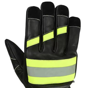 Vache en cuir fendu soudage résistance à la chaleur gants de lutte contre l'incendie Protection de ligne longs gants ignifuges de travail - Product Image 2