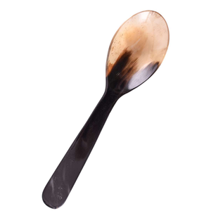 Cuillère en corne de buffle et de boeuf polie avec poignée ergonomique Design Cuillère à café de cuisine de style indien Coutellerie Cadeaux - Product Image 4
