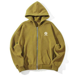 Sweats à capuche décontractés pour hommes, couleur personnalisée, fermeture éclair, coupe slim, vêtements d'hiver pour hommes - Product Image 1