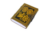 Carnets en cuir personnalisés, motif tournesol, faits main, grand format, pour femme, fournitures de dessin, cadeau, couverture rigide, logo personnalisé