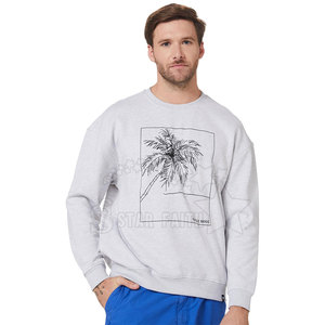 Sudadera clásica de mezcla de algodón con cuello redondo para hombre y dobladillo acanalado para la comodidad diaria Sudadera para hombre - Product Image 1