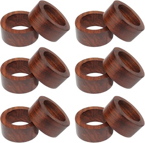 Porte-serviettes en bois de forme ronde, fait à la main, pour fête de mariage et Restaurant, décoration pour mariage, 50 pièces - Product Image 5