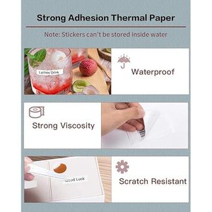 For Phomemo 40 × 20mm White <b>Thermal</b> <b>Label</b> for M110/M120/M150/M200/M220/M221-3 Rollers <b>Printer</b> Supplies - Product Image 2