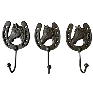 Gancho de hierro con forma de imán de caballo, estilo vintage, para organizar el jardín, la entrada, el armario o el dormitorio. - Product Image 5