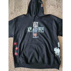 Sudadera con Capucha de Invierno de Felpa Premium 100% Algodón con Diseño de Letras y Pedrería, Parche Cosido Personalizado Ecológico, Unisex - Product Image 1