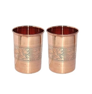 Vaso martillado de cobre para servir agua potable para el hogar, cocina, Ayurveda, beneficios para la salud, Metal. - Product Image 5