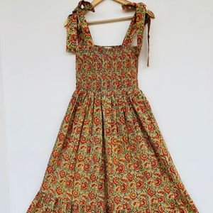 Femmes filles imprimé pur coton Maxi robe indien bloc imprimé décontracté été soirée à la mode en gros longue Midi naturel - Product Image 1