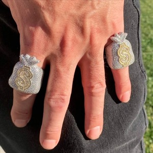 แหวนฮิปฮอปน้ำแข็งชุบทองสุดหรูได้รับการรับรองจาก IGI - Product Image 3