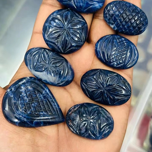 100% cabujón de sodalita Natural piedra preciosa tallada a mano de forma mixta tamaño personalizable para la fabricación de joyas piedra de sodalita suelta - Product Image 1