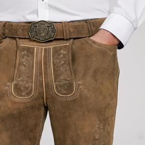 Pantalones cortos bávaros Lederhosen de alta calidad Diseño personalizado Pantalones cortos negros Oktoberfest Patrón sólido Nuevo diseño Lederhosen Tallas grandes - Product Image 5